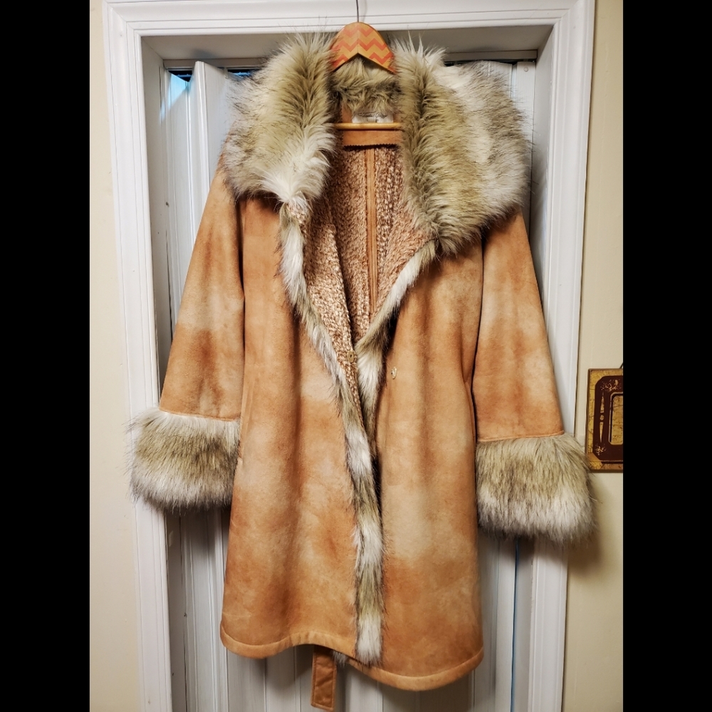 Women's Tasha Polizzi Faux Shearling & Fur Coat Jacket Large